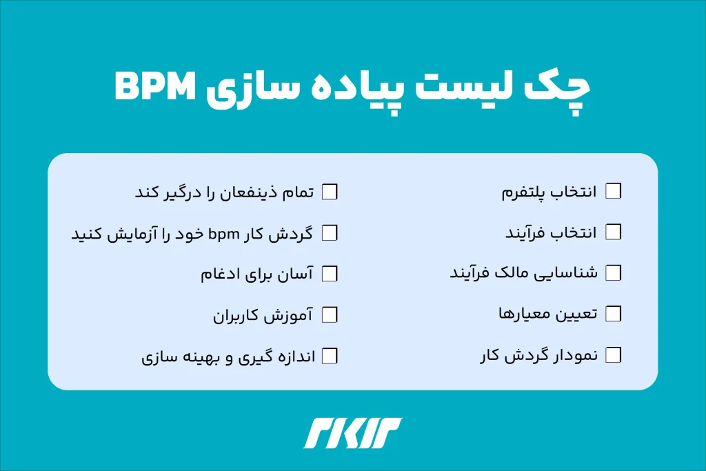 چک لیست پیاده سازی BPM